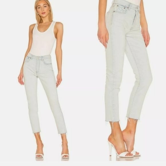 pistola Denim - Pistola Nico High Rise Mom Acid Wash Raw Hem Sz W 30 L 27 NWT